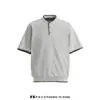 Camiseta Unisex Casual Holgada de Manga Corta Cosida a Mano de Alta Gama Estilo Retro Americano 2026 Verano Camiseta con Cuello de Solapa Marca de Tendencia