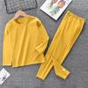 Camisa para niños, ropa de otoño de una pieza, ropa interior de algodón y licra para primavera, ropa interior para niños y niñas, ropa interior fina de otoño con cuello redondo y manga larga