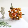 Flor Artificial con Bayas Pequeñas Estilo Europeo Adornos para Sala de Estar Decoración Navideña Accesorios para Arreglos Florales Bayas Artificiales