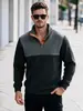 Colección Otoño/Invierno de comercio electrónico transfronterizo: Suéter casual de manga larga para hombre, talla europea, con cuello alto y estampado de cuadros pequeños, top de corte holgado