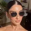 Gafas Poligonales Retro Americanas para Mujer Ins Lujo Ligero Patas Metálicas Finas Sensación de Alta Gama Gafas de Sol Tendencia de Moda Gafas de Sol