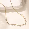 Aogu Moda Europea y Americana Nicho Chapado en Oro de 18K Circonita Acero Inoxidable Cadena para Clavícula para Mujer Nicho Versátil Collar de Alta Gama Nuevo