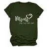 Amazon Ebay Estación Independiente Camiseta Cómoda y Versátil para Mujer Mimi Pray Hug Love Cuello Redondo Manga Corta