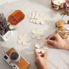 Nova Forma Decorativa de Flor em Madeira em Branco para Grafite Chips de Madeira DIY Pintura de Flor de Ameixa de Madeira Porta-copos Base de Mesa