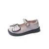 Sapatos Pretos de Couro para Meninas, Novo Estilo Primavera 2026, Sapatos de Princesa para Crianças, Solado Macio, para Crianças Maiores, Sapatilhas de Performance Estilosas