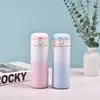 Taza Térmica Macaron de Acero Inoxidable 304 para Pareja Pequeña Mini de Bolsillo Taza de Guisante Portátil con Tapa Pop-up Degradado