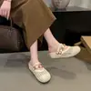 Estación Europea 2026 Verano Nuevas Sandalias Casuales Versátiles de Suela Gruesa, Medias Zapatillas, Tejidas Huecas, Transpirables, de Punta Cerrada, que Aumentan la Altura