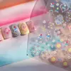 Adesivos de nail art em relevo tridimensional estilo boho ins com padrões pintados, adesivos de unha DIY com verso autoadesivo para decoração