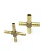 Conector Y de Latón Conector en Y de Latón de Tres Vías para Inserción de Manguera de Goma