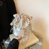 Bolso de Mano con Cuentas Bolso Cubo Diseño de Nicho Bolso de Hombro Único Cruzado Regalo para Mujer Bolso de Novia Comercio Exterior 2025 Modelo Nuevo