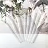 Suministro de fábrica 12 pajitas de vidrio de borosilicato transparente de 200 mm de color, resistentes a altas temperaturas, respetuosas con el medio ambiente, para té con leche.