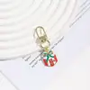 Serie Navideña Lindo Dibujo Animado Goteo de Aceite Colgante para Llaves Llavero para Mochila de Escuela Árbol de Navidad Accesorios para Llaves DIY