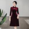 Shenzhen Veludo Cheongsam Outono Novo Banquete Meia-Idade e Idosa Sogra Pequeno Vestido Sogra Saia Atacado
