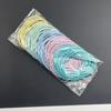 Diadema fina de alta elasticidad Cuerda de pelo negra Banda de goma básica simple Cuerda de pelo con cubierta de cuero para mujer Atar pelo pequeño tirón