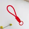 Cordón Trenzado Creativo Corto para Teléfono Móvil con Bloques de Color y Nudo, Correa Anti-Pérdida Desmontable para Funda de Teléfono Móvil, Llavero 13cm