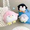 Pingüino Feliz Girando Cara Colgante de Pingüino Juguete de Peluche Muñeca Dibujo Animado Colgante para Mochila Llaveero Muñeca Muñeca