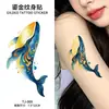 Pegatinas de tatuaje de lámina dorada con nueva tecnología de estampado en caliente, duraderas e impermeables, con diseños de peces koi, ballena, pavo real, diseños asiáticos elegantes y vintage para los brazos de hombres y mujeres