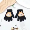 Luvas Infantis Coelhinho de Desenho Animado Tricotadas Outono e Inverno Quentes Sem Dedos para Meninos e Meninas Tecido Pelúcia Fofo