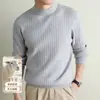 Suéter de lã mista espessado 600g 10A para homens, novo suéter de lã jacquard com gola redonda para homens outono e inverno 2026