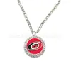 Collar de Acero Inoxidable de 32 Equipos de la NHL con Colgante Redondo de Diamante, Joyería Transfronteriza de los Maple Leafs Blackhawks, Lote Mixto