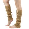 Nuevos Cubrepiés de Lana Tejida de Tres Botones para Otoño e Invierno Europeos y Americanos Calcetines Largos de Lana con Pelo Listo para Usar