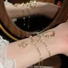 "Concha Estrelada" Zircônia Cúbica Olho de Gato Lua Pulseira Extensível Versátil Pulseira de Pulso Luxo Leve Toque de Alto Padrão Joia de Mão para Mulheres
