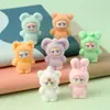 Novas Figuras de Animais Flocadas em Resina, Mini Brinquedos Fofos, Decorações para Carro e Mesa, Modelos de Brincar da Moda