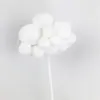 Decoración de pastel de cumpleaños nube blanca arcoíris, inserto de bola de pelo globo aerostático luna tarjeta nube blanca para insertar decoración