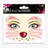 Pegatinas Faciales de Maquillaje para Escenario de Fiesta Navideña, Pegatinas de Maquillaje, Pegatinas Faciales con Purpurina, Pegatinas Infantiles de Dibujos Animados, Pegatinas de Tatuaje Transfronterizas