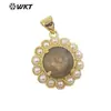 WT-JP358 exquisito perla artificial incrustada gema de color diy colgante pequeño collar para niñas accesorios para pendientes