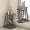 Nuevo Soporte para Cuchillos de Acero Inoxidable Estante de Almacenamiento para Cuchillos de Cocina Organizador de Encimera Soporte Multifuncional para Cuchillos Juego Integrado