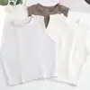 Chaleco Corto Básico de Color Sólido para Mujer, Ropa Interior Transpirable Elástica de Algodón sin Mangas, Camisola Adelgazante de Cintura Alta, Venta al por Mayor desde el Fabricante