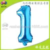 Globos de letras y números de papel de aluminio azul puro de 16 pulgadas, globos de decoración para bodas y fiestas de cumpleaños al por mayor.