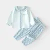 Conjunto de Ropa Interior para Bebés Niños Otoño Invierno Capa Base Broches Abatibles Ropa de Otoño y Pantalones para Niños y Niñas Algodón Puro Entrepierna Abierta Pantalones de Otoño