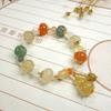 Pulsera de Jade Seda Dorada Xinjiang Korla Pulsera de Cuentas de Calabaza Multicolor de Jade Seda Dorada Pulsera de Color Caramelo Regalo para Mujer