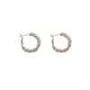Moda Europea y Americana Únicos Pendientes de Aro de Metal Plateado Retro para Mujer, Lujo Ligero, Exagerados, de Gama Alta, Elegantes, de Moda