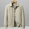 Jaqueta de Primavera Masculina Nova Anti-Amassar Lapela Botão Jaqueta Masculina Tendência Casual Jaqueta Casaco Tendência