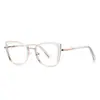 Gafas de moda anti luz azul 3148 doradas TR huecas espejo plano moda marco decorativo esencial para mujeres de cara grande europeas y americanas