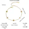 Acero Inoxidable Chapado en Oro de 18 Quilates Electrochapado al Vacío Flor de Circonita Estilo Simple Set de Joyería para el Trabajo Collar Pulsera para Mujer