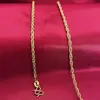 Cadena de Ola de Agua Chapada en Oro Vietnamita, Cadena Lisa, Collar para Mujer, Cadena Hueso de Serpiente, Cadena de Caja Chapada en Oro de Latón, Cadena Chopard, Apilable