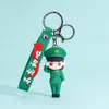 Llavero de Goma Suave de PVC Personalización Figura de Soldado de Dibujos Animados Colgante Pequeños Regalos para Empresas Personalización por Fuente de Imagen Fábrica