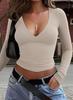 Di Yun Roupa Feminina Camiseta Regata Manga Longa Slim Fit Estilo Y2K Hot Girl Europeu e Americano Outono e Inverno 2025 Site Independente Amazon