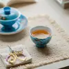 Pintura al Óleo Estilo Dinastías Tang y Song Flor de Rosa Alta Estética Taza Maestra de Cerámica Pintada a Mano para Uso Doméstico, Taza de Té de Pie con Boca de Flor, Taza de Degustación