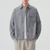Chaqueta Camisa de Hombre Primavera Nueva Retro Camisa de Mezclilla Hombre Tendencia ins Holgada Solapa Chaqueta de Camisa Hombre