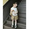 [Nuevo Estilo de Verano] 2026 Nuevo Traje de Verano para Niñas Estilo Coreano Casual Cuello Polo Chaleco Blanco Pantalones Cortos Sueltos