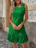 Vestido de Verano Elegante sin Mangas Transfronterizo Nueva Moda 2026 Europeo y Americano Color Sólido Talla Grande para Mujer