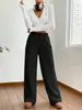 Suéter de Mujer de Comercio Exterior Europeo y Americano Nuevo Otoño e Invierno Color Sólido Moda Felpa Pantalones Casuales Sueltos y Relajados Pantalones Cálidos de Felpa para Mujer