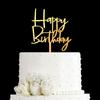 Espejo transfronterizo dorado con texto en inglés "Feliz cumpleaños", acrílico, para decorar tartas de bebé, fiestas de cumpleaños
