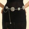 Comercio Exterior Transfronterizo Canción Antigua Piedra Songhua Metal Bronce Moda Cadena para la Cintura Ajustable Vestido Chica Especiada Traje Accesorios