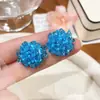 Brincos de Flor de Hortênsia Azul Fresca com Contas para Mulheres, Luxo Acessível de Nicho, Brincos Atmosféricos Únicos para Primavera e Verão